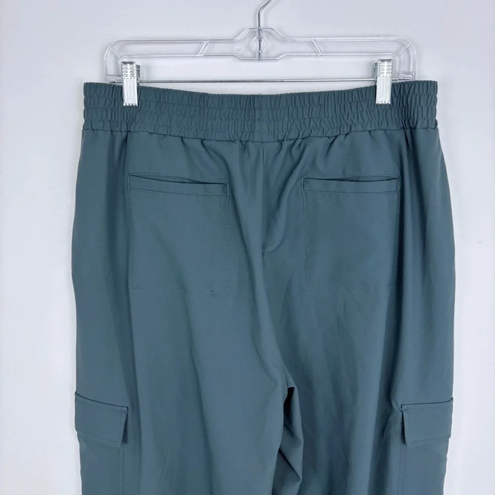 Apana Pleated Wide Leg Cargo Pants Dark Teal Athleisure Gorpcore Size Large